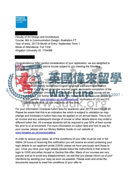 英國金斯頓大學通訊設計：插圖碩士