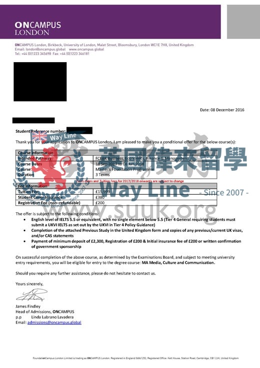 英國倫敦大學金史密斯學院媒體與通訊碩士預科