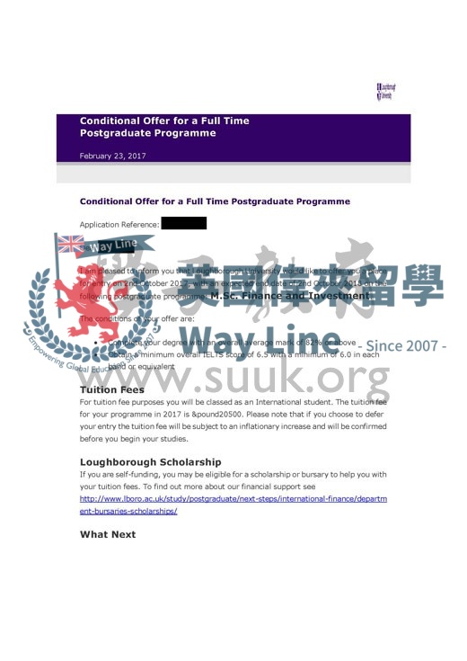 英國拉夫堡大學金融投資碩士