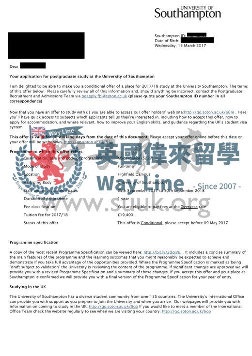 英國南安普頓大學金融碩士