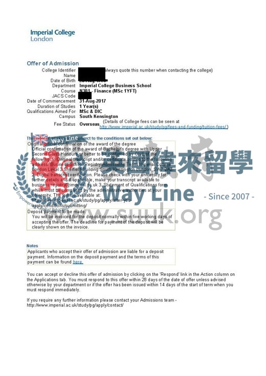 英國倫敦帝國理工學院金融碩士