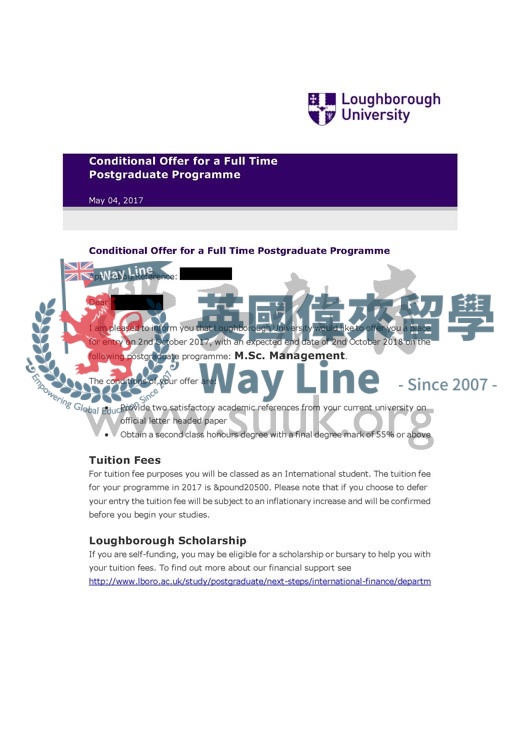 英國拉夫堡大學管理學碩士