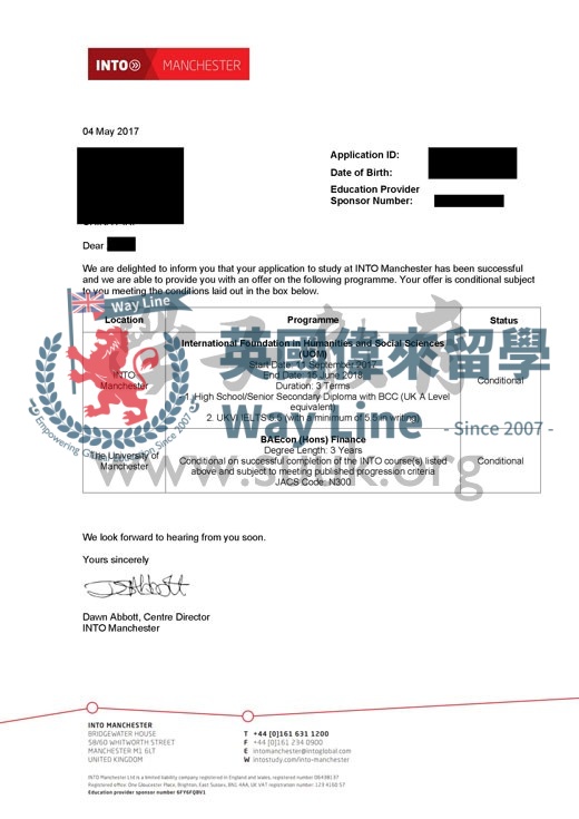 英國曼徹斯特大學金融學本科預科