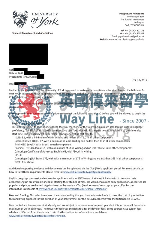 英國約克大學對外英語教學碩士