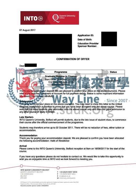 英國貝爾法斯特女王大學金融學碩士預科