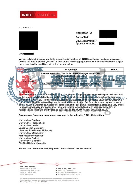 英國曼徹斯特大學管理學國際大一