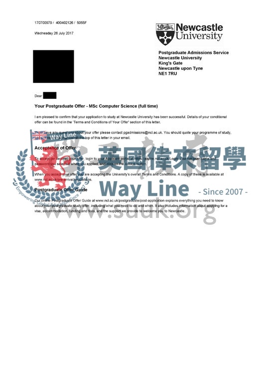 英國紐卡斯爾大學計算機科學碩士