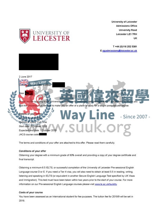 英國萊斯特大學金融碩士