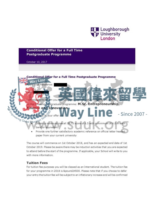 英國拉夫堡大學創業、金融和創新碩士