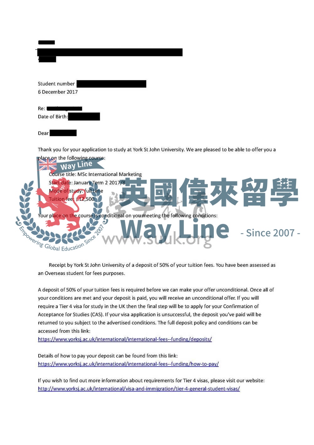 英國約克聖約翰大學國際市場營銷碩士