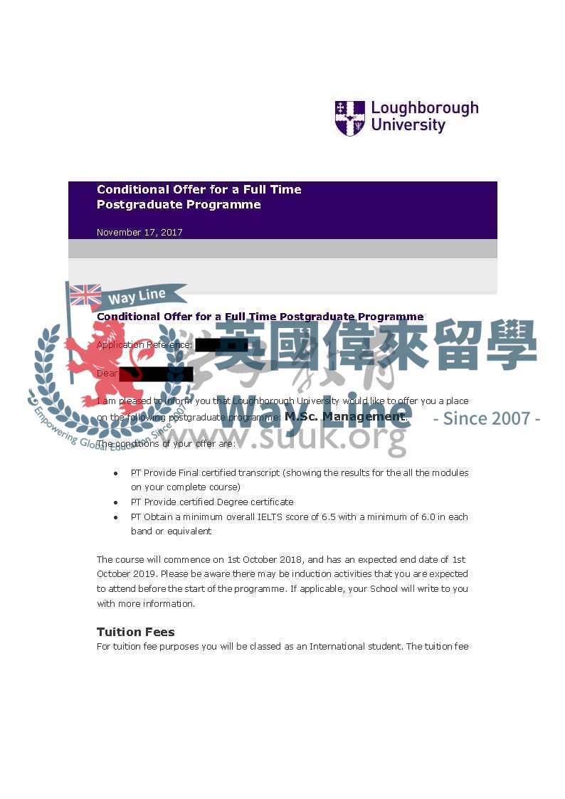 英國拉夫堡大學管理學碩士