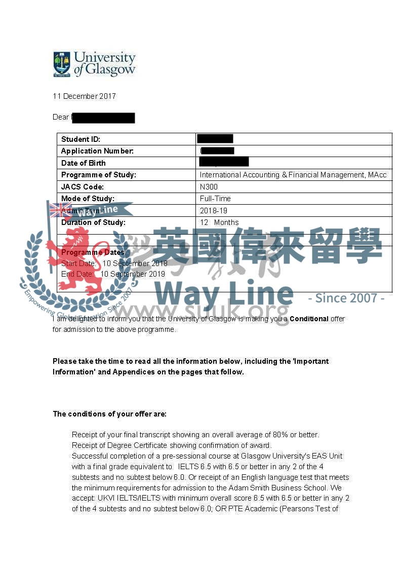 英國格拉斯哥大學國際會計與財務管理碩士
