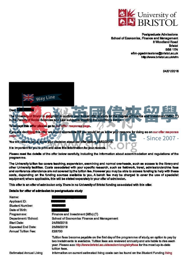 英國布里斯托大學金融與投資碩士