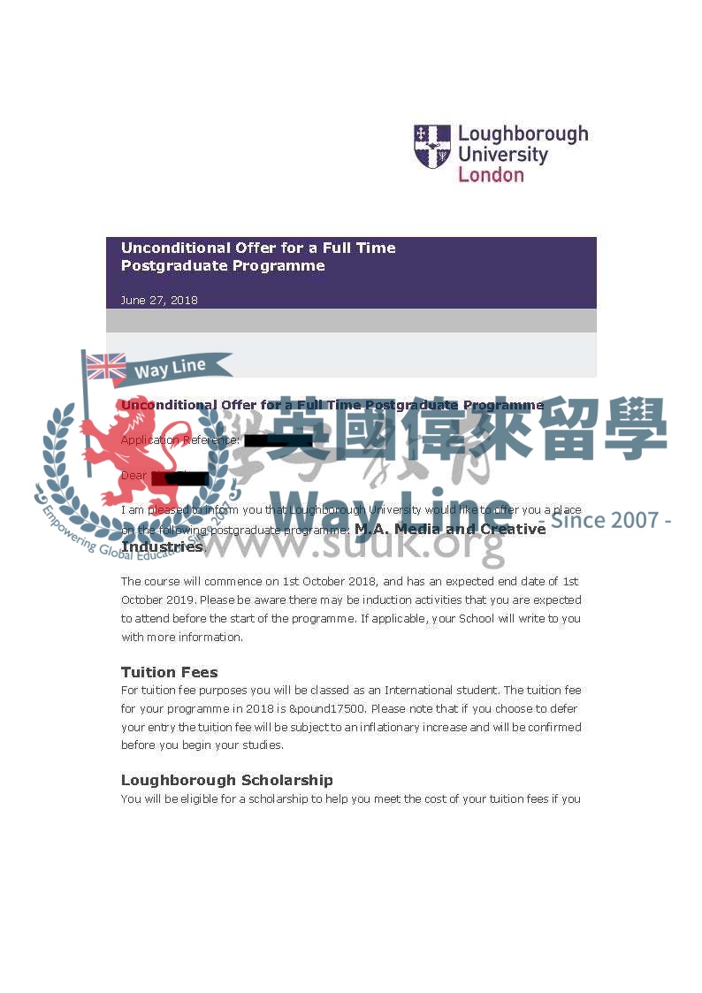 英國拉夫堡大學媒體與創意產業碩士