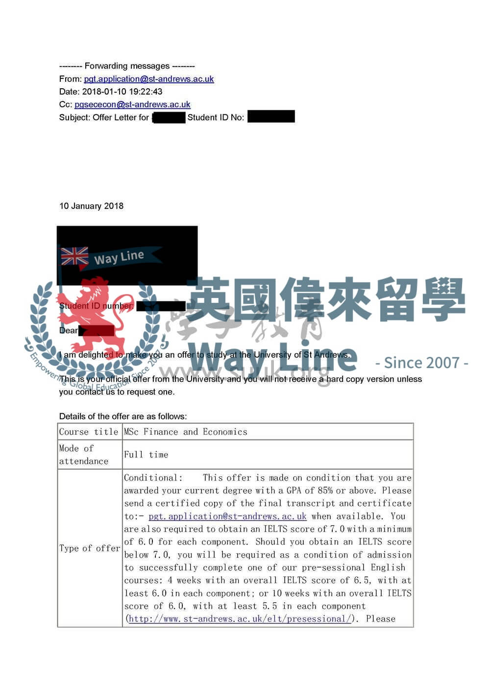 英國聖安德魯斯大學金融與經濟學碩士