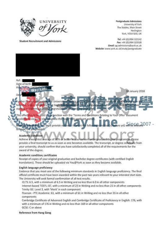 英國約克大學TESOL碩士