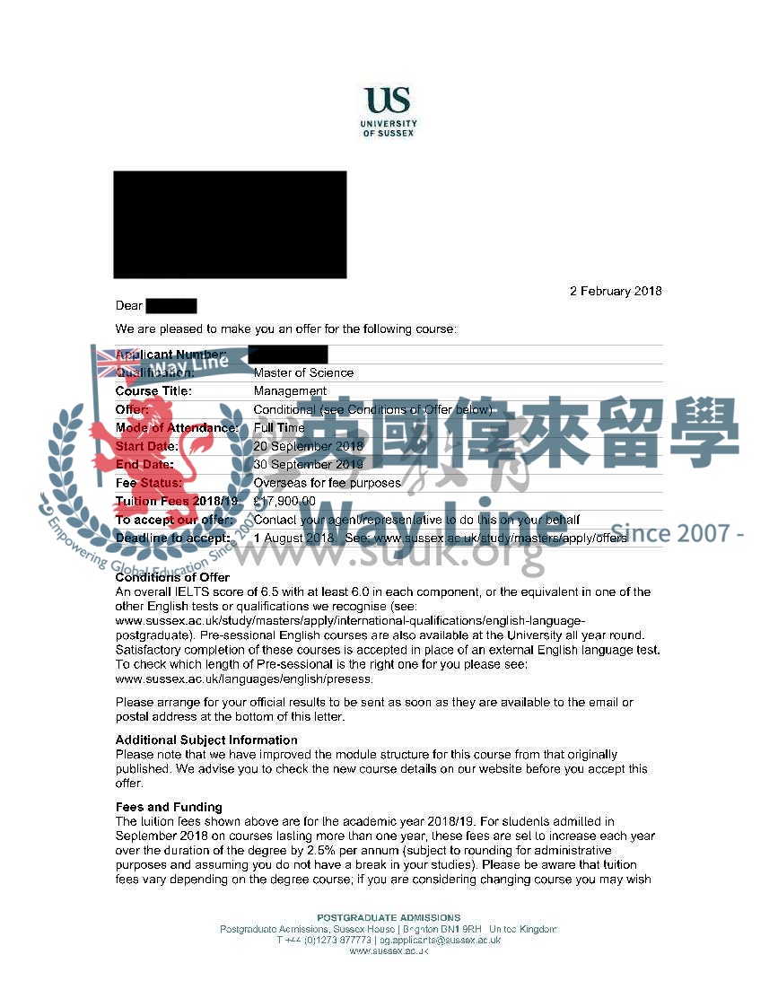 英國薩塞克斯大學管理學碩士