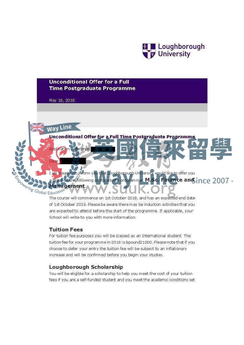 英國拉夫堡大學金融與管理碩士