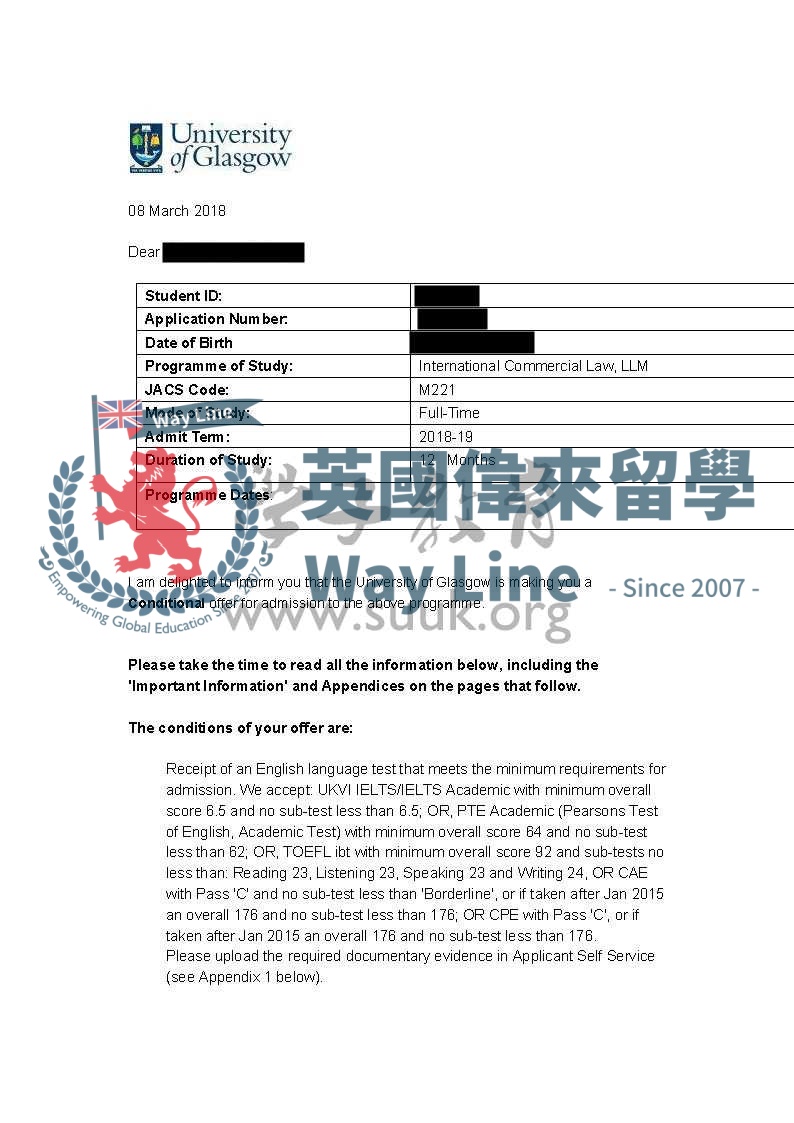 英國格拉斯哥大學國際商業法法學碩士