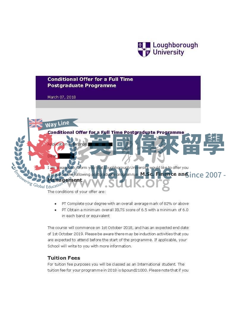 英國拉夫堡大學金融與管理碩士