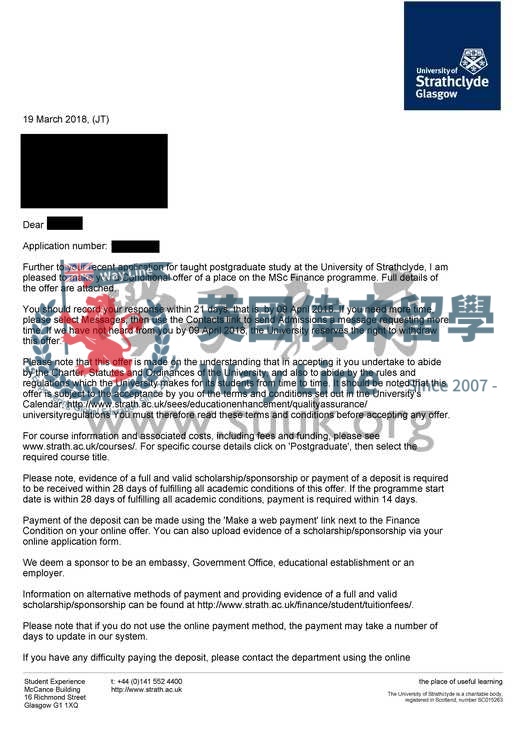 英國斯特拉斯克萊德大學金融碩士