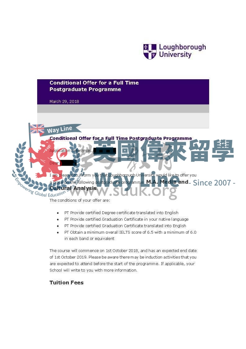 英國拉夫堡大學媒體與文化分析碩士