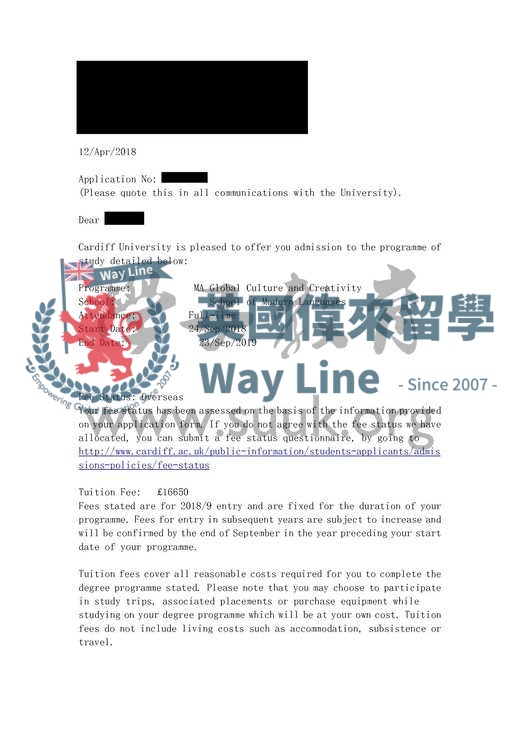 英國卡迪夫大學全球媒體與創意碩士