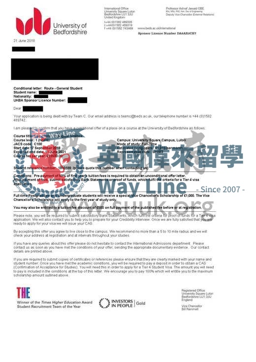 英國貝德福特大學生物科學本科大一