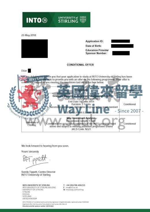 英國斯特林大學投資分析（CFA）碩士預科