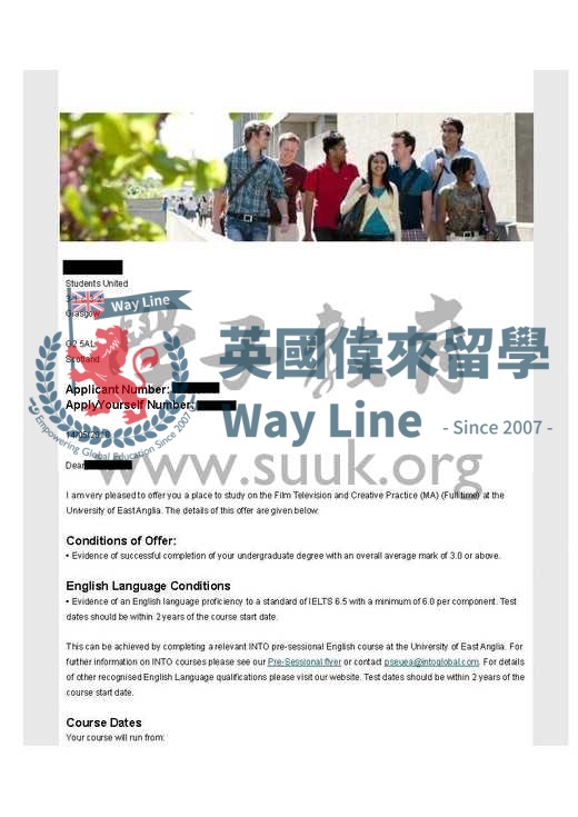 英國東英格利亞大學影視創意實踐碩士