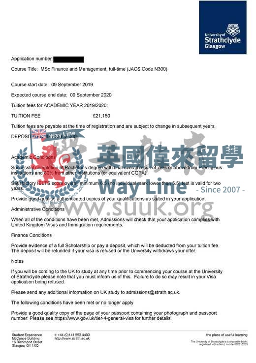 英國斯特拉斯克萊德大學金融和管理碩士