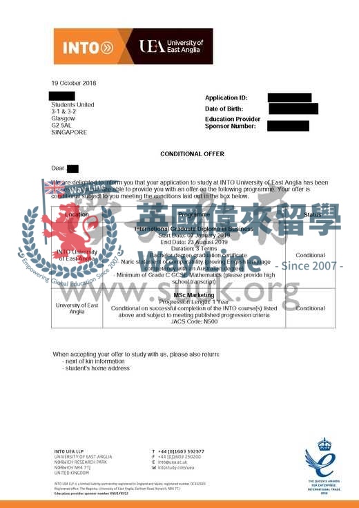 英國東英格利亞大學市場營銷碩士預科