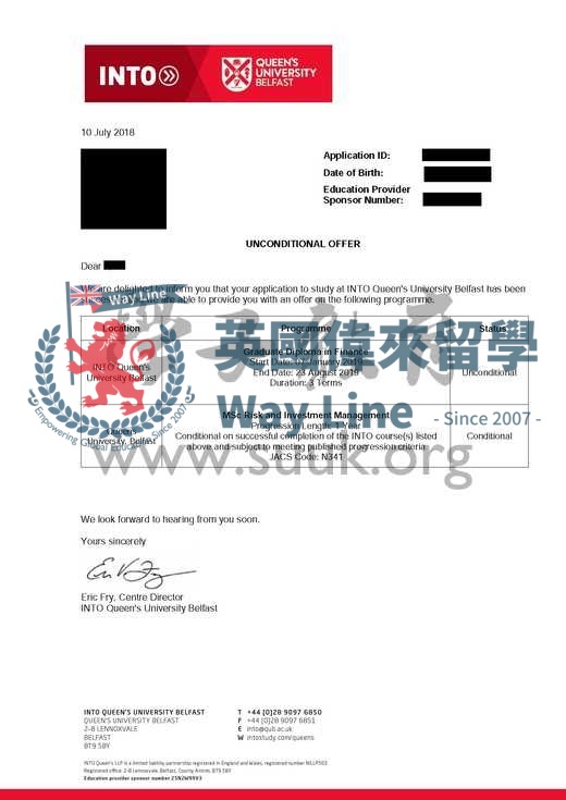 英國貝爾法斯特女王大學會計與金融碩士預科