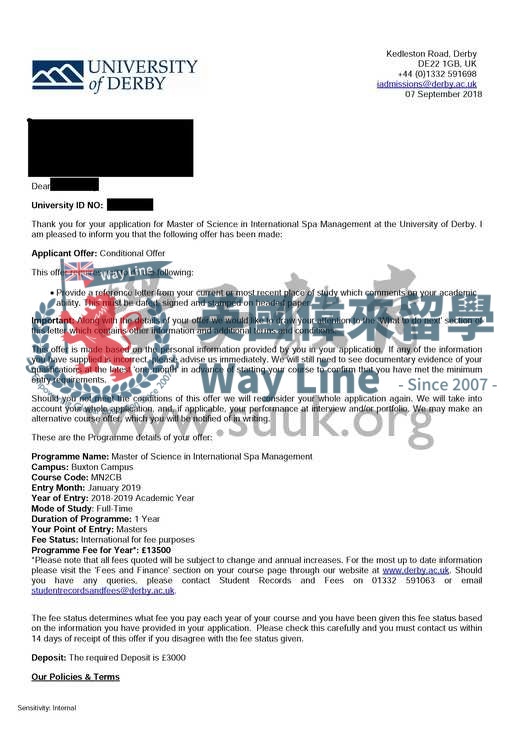 英國德比大學國際水療管理碩士