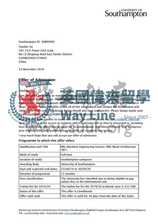 英國南安普頓大學海軍建築碩士
