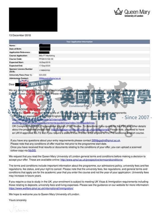 英國倫敦大學瑪麗皇後學院市場營銷碩士