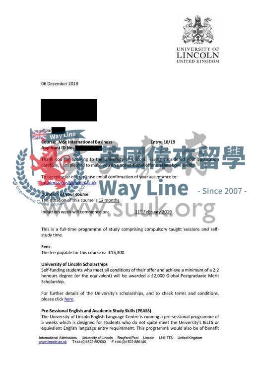 英國林肯大學國際商務碩士