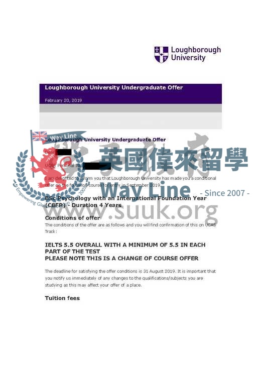 英國拉夫堡大學心理學本科
