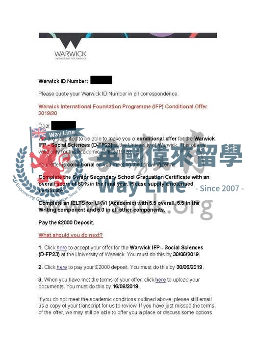 英國華威大學教育研究本科預科