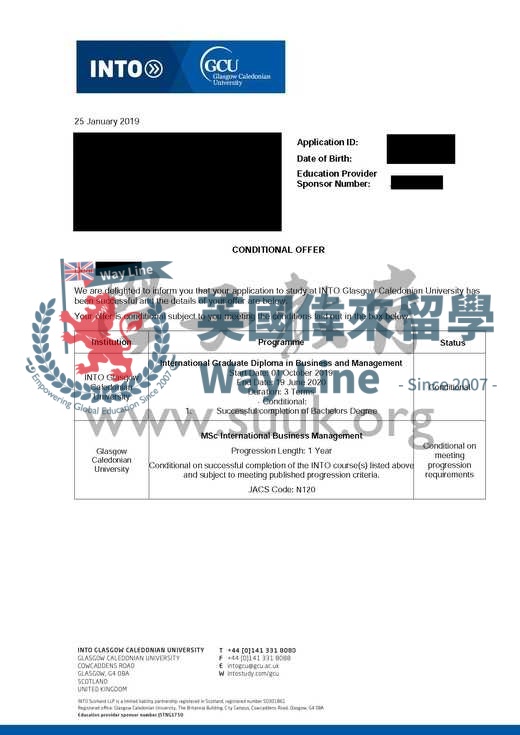 英國格拉斯哥卡利多尼亞大學國際商務管理碩士預科