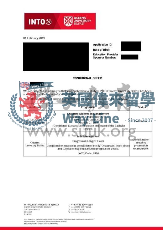 英國貝爾法斯特女王大學管理學碩士預科