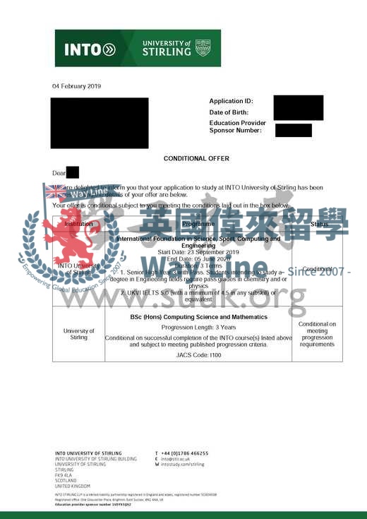 英國斯特林大學計算機科學與數學本科預科