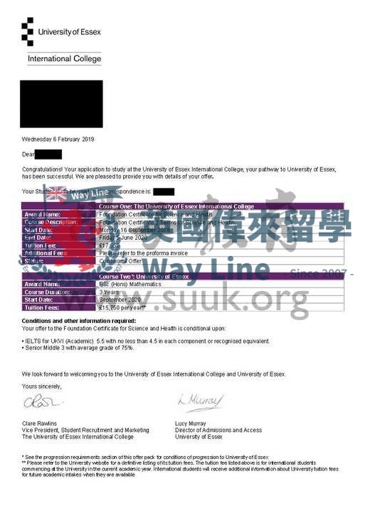 英國埃塞克斯大學數學本科預科