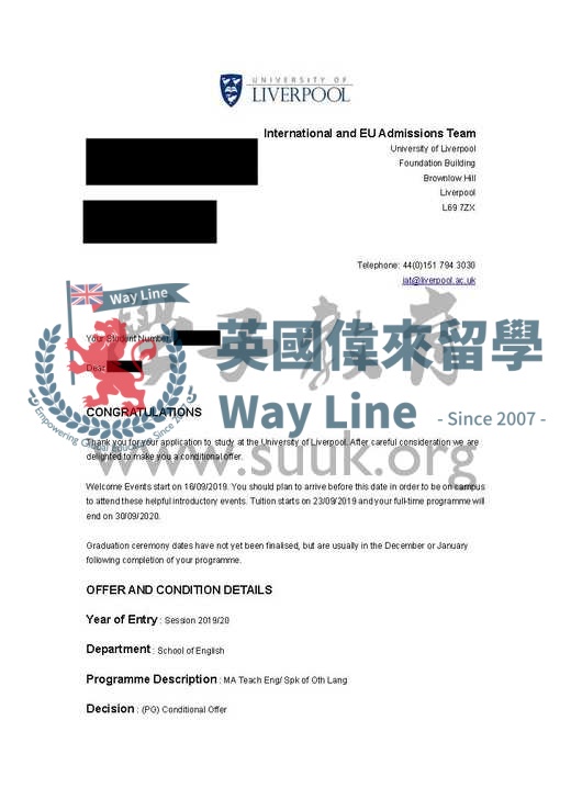 英國利物浦大學TESOL碩士
