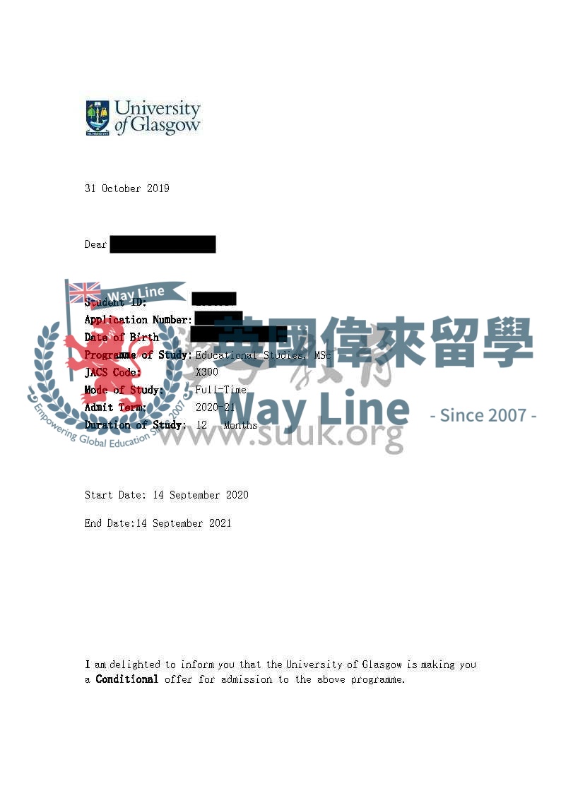 英國格拉斯哥大學教育學研究碩士