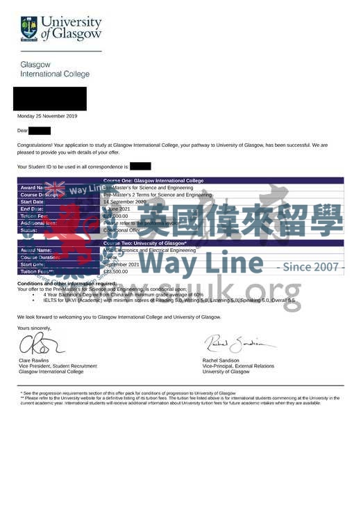 英國格拉斯哥大學電子與電子工程碩士預科