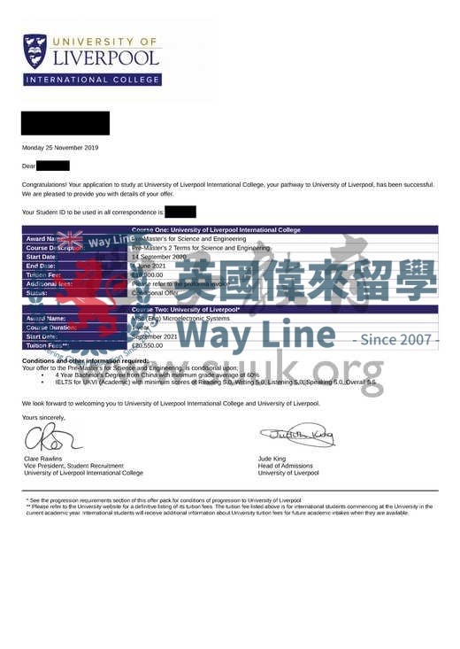 英國利物浦大學微電子系統碩士預科