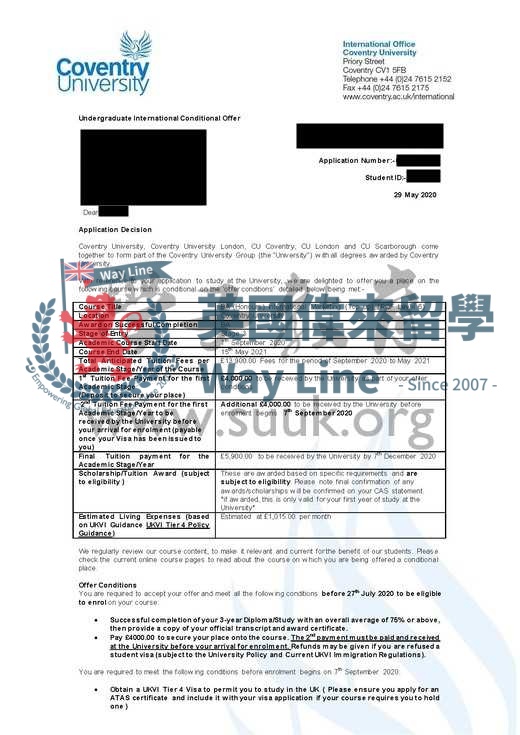 英國考文垂大學國際市場營銷（插本）學士