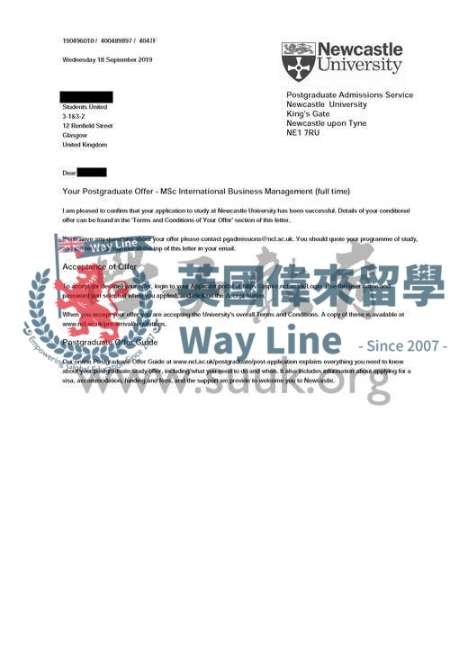 英國紐卡斯爾大學國際商務管理碩士