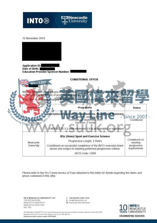 英國紐卡斯爾大學體育運動和科學鍛鍊本科+預科